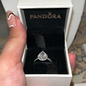 Silver teardrop ring